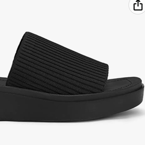 Elastic Knit Platform Sandals Summer Slip On Open Toe - Picture 3 of 12